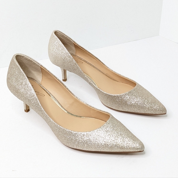 Badgley Mischka Royalty Pumps, Gold Glitter, Women's 9 - Picture 1 of 6